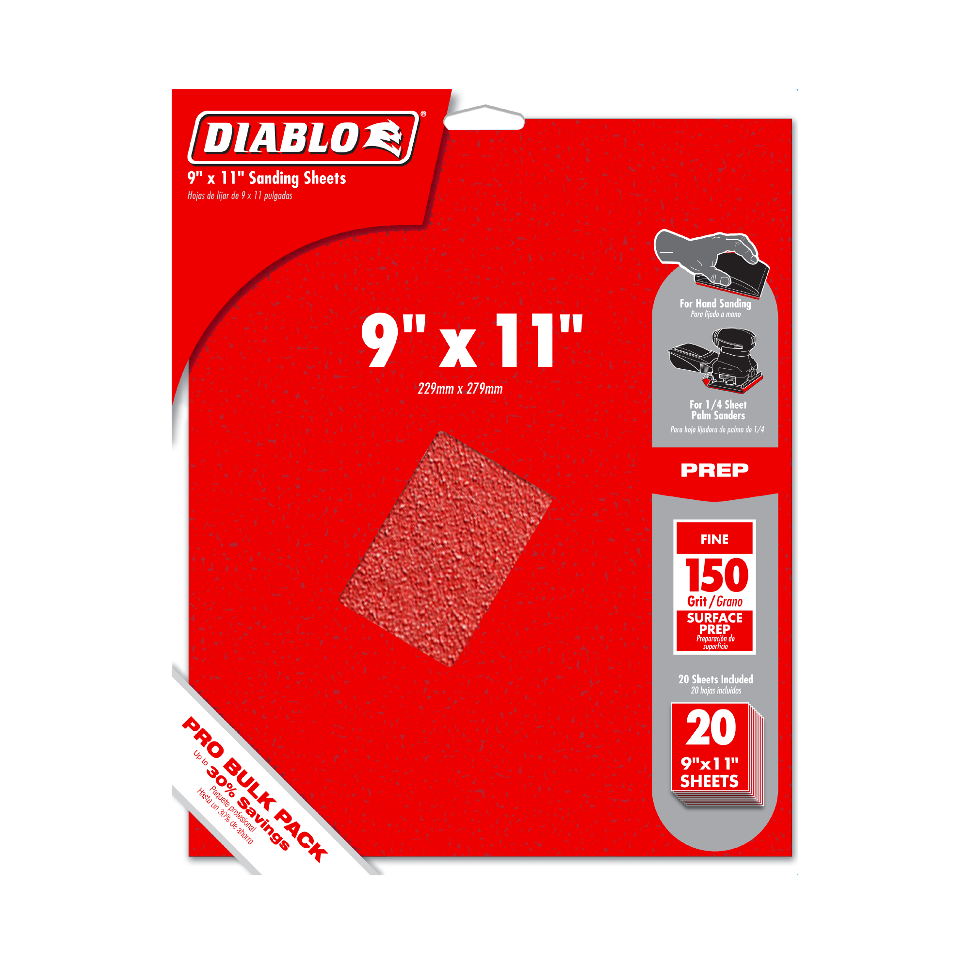 Diablo DCS911150S20G 9" x 11" 120-Grit Sanding Sheets (20-Pack)