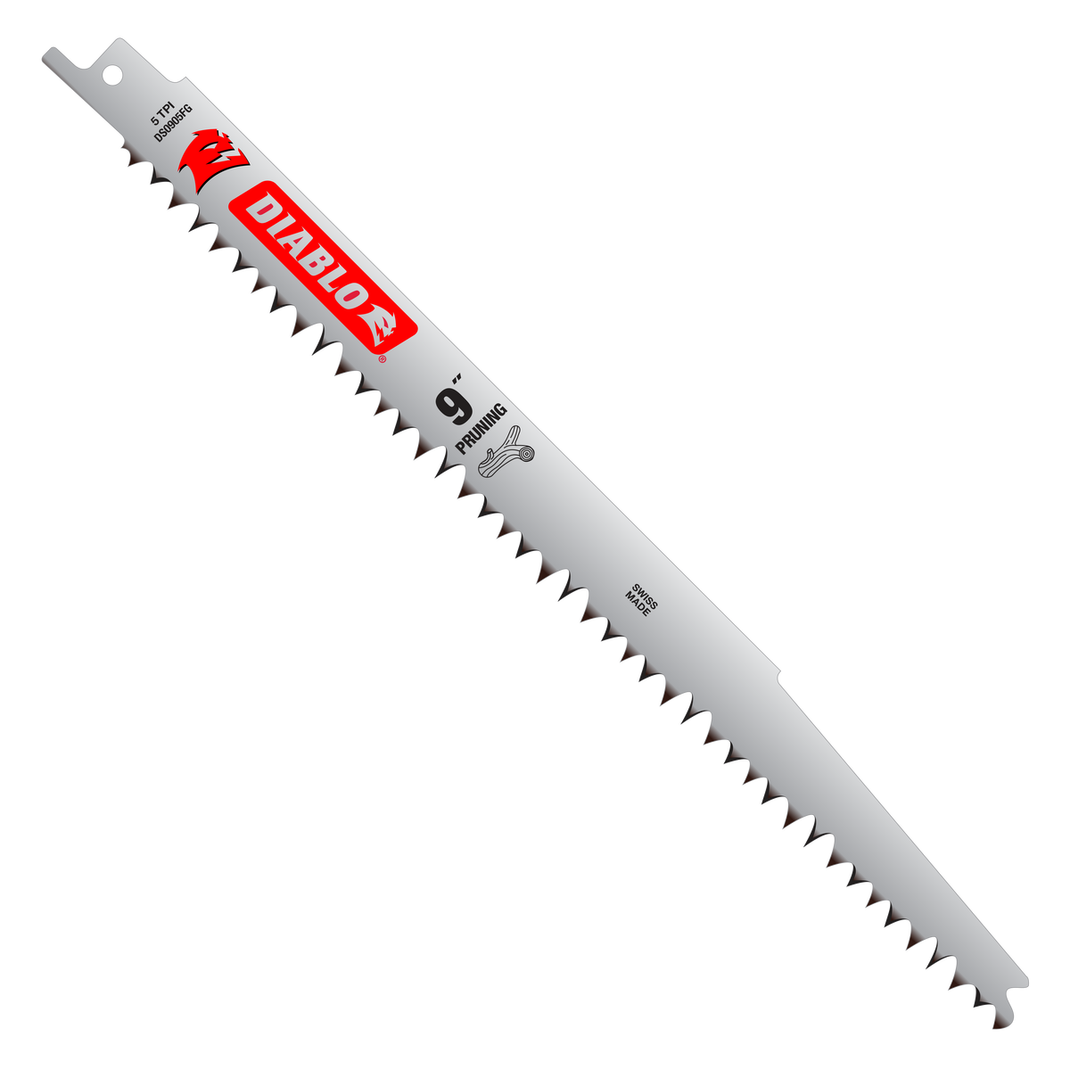 Diablo DS0905FG 9" 5TPI Fleam Ground Reciprocating Saw Blade for Clean Wood and Pruning