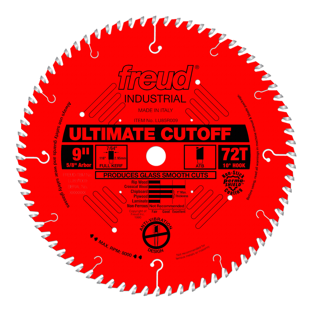 Freud LU85R009 9" Ultimate High Production Cut-Off Saw Blade