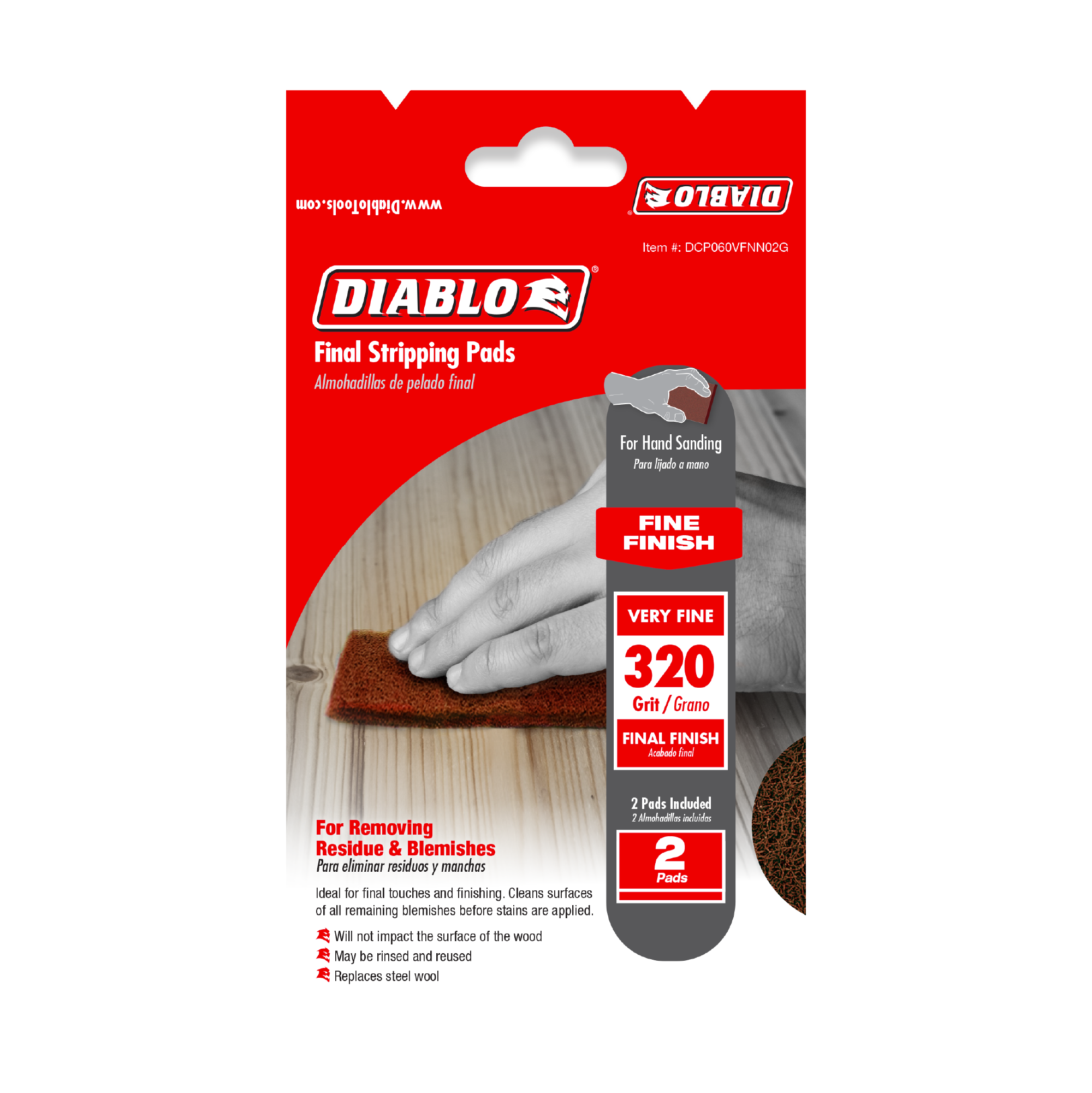 Diablo DCP060VFNN02G 320-Grit Final Stripping Pads (2-Pack)