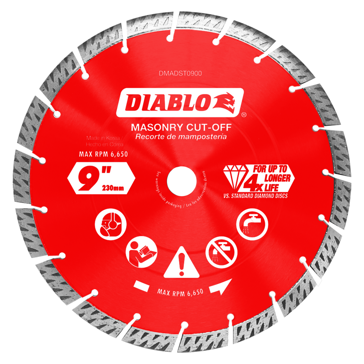 Diablo DMADST0900 9" Diamond Segmented Turbo Masonry Cut-Off Blade