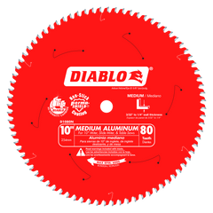 Diablo D1080N 10" x 80-Teeth Saw Blade for Medium Aluminum