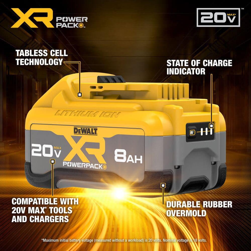 DeWalt DCB248-2 20V MAX XR Powerpack 4.0 Ah and 8.0 Ah Battery Packs - image 3
