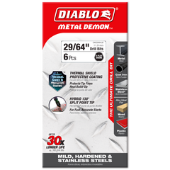 Diablo DMD2964JB 29/64" Metal Demon™ Drill Bits for Mild, Hardened and Stainless Steels