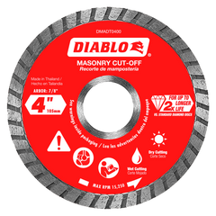 Diablo DMADT0400 4" Diamond Turbo Masonry Cut-Off Disc