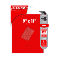 Diablo DCS911120S04G 9" x 11" 120-Grit Sanding Sheets (4-Pack)