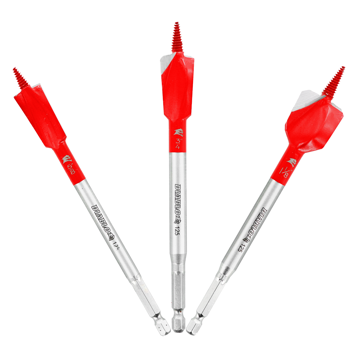 Diablo DSPD4910-S3 3 pc Demo Demon™ Spade Bit Set for Nail-Embedded Wood (3-Pieces)