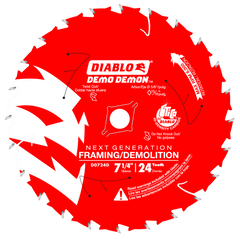 Diablo D0724DA 7-1/4" x 24-Teeth Demo Demon™ Framing/Demolition Saw Blade for Wood