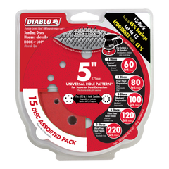 Diablo DCD050ASTH15G 5" Hook & Lock™ ROS Sanding Disc Set (15-Piece)