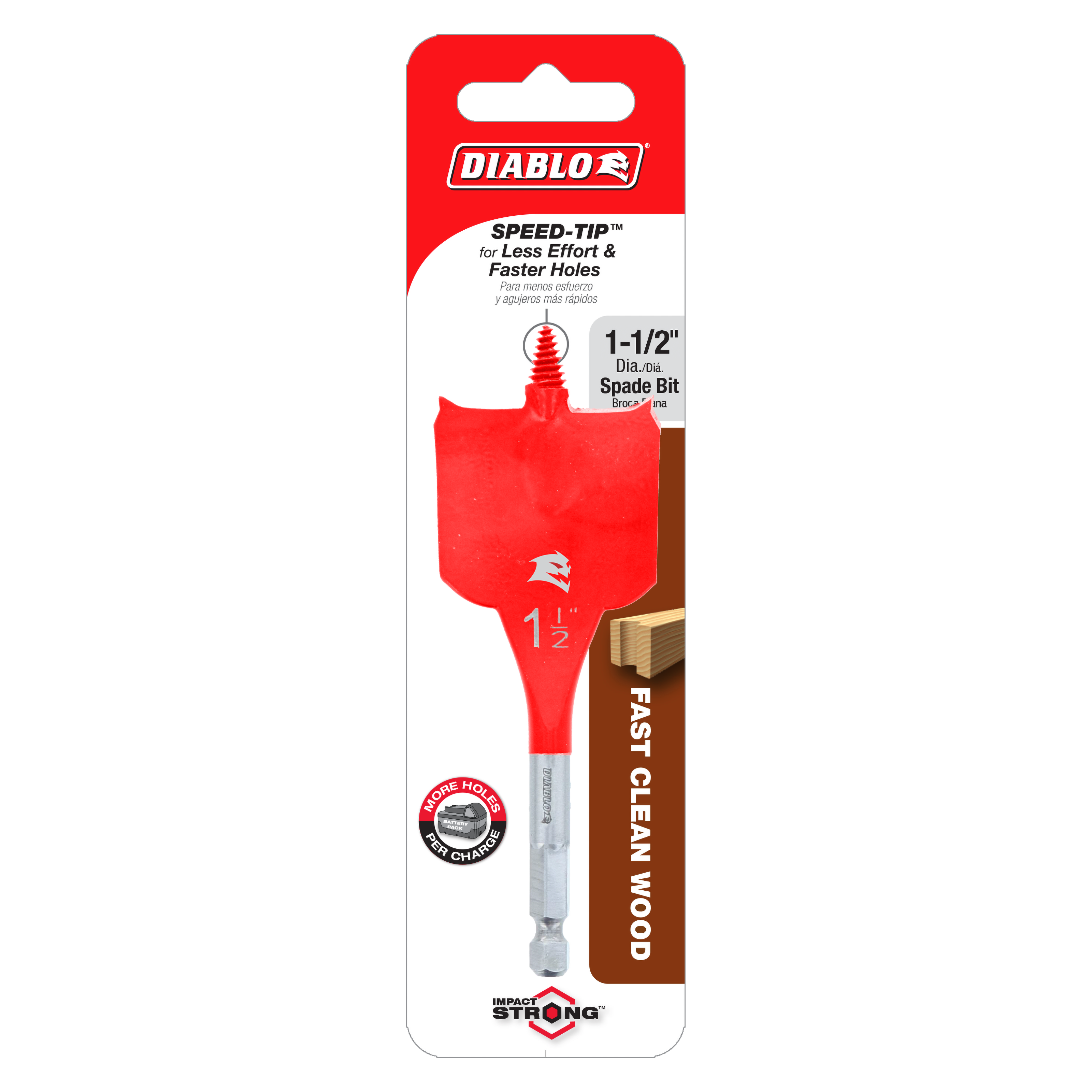 Diablo DSP1090 1-1/2" x 4" Spade Bit for Wood