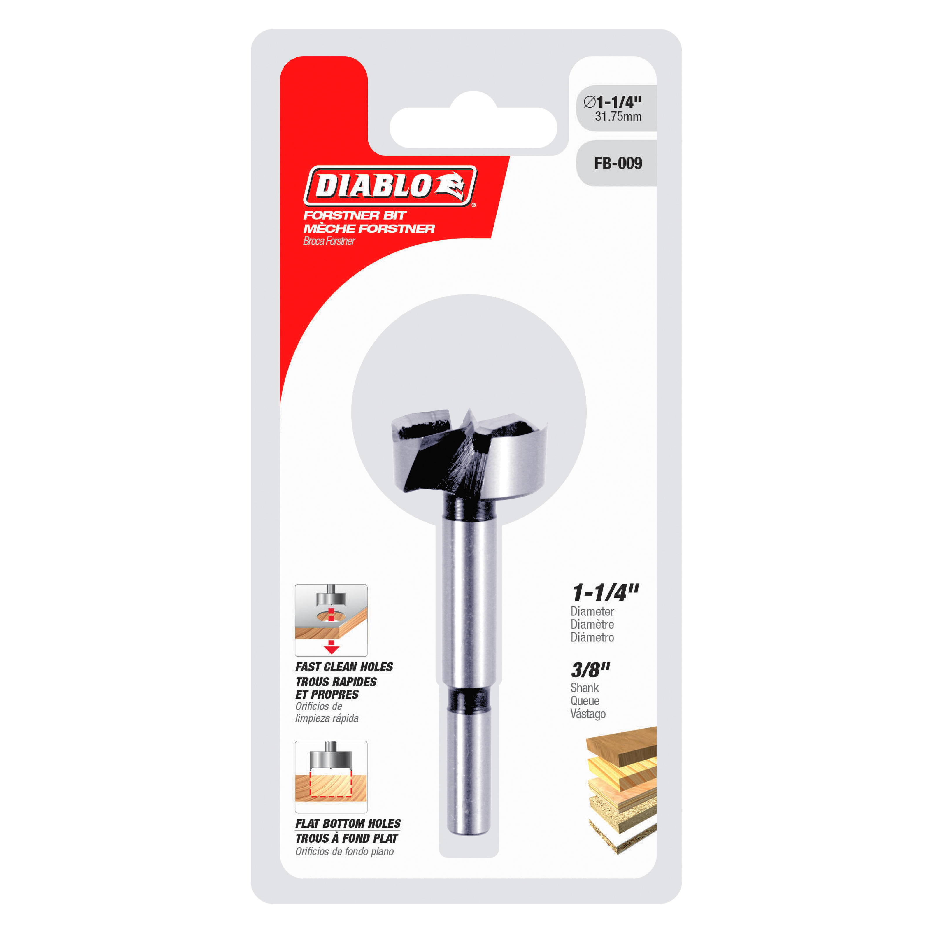 Diablo FB-009 1-1/4" Forstner Bit for Wood