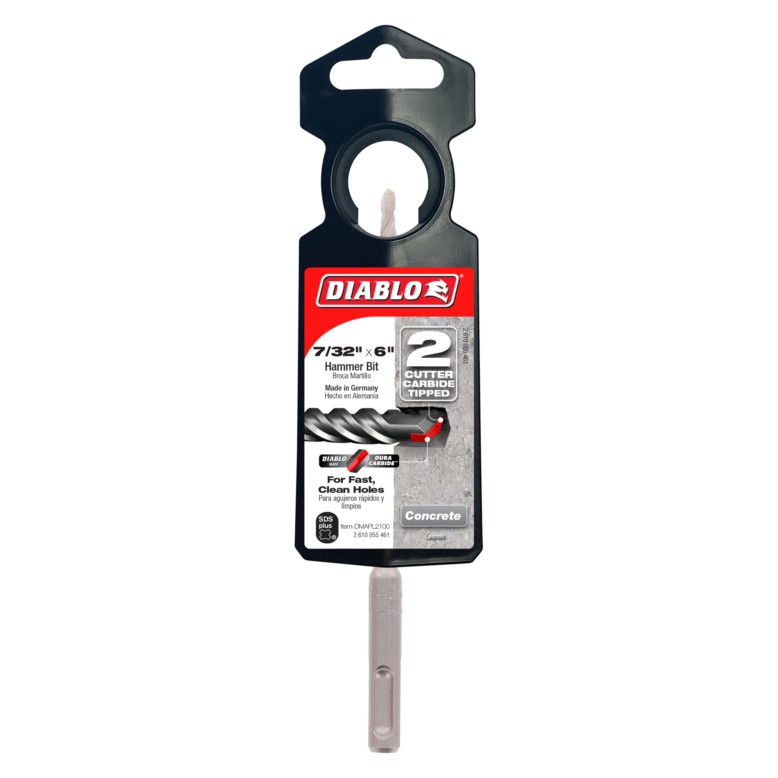 Diablo DMAPL2100 7/32" x 4" x 6" SDS-Plus 2-Cutter Carbide-Tipped Hammer Drill Bits