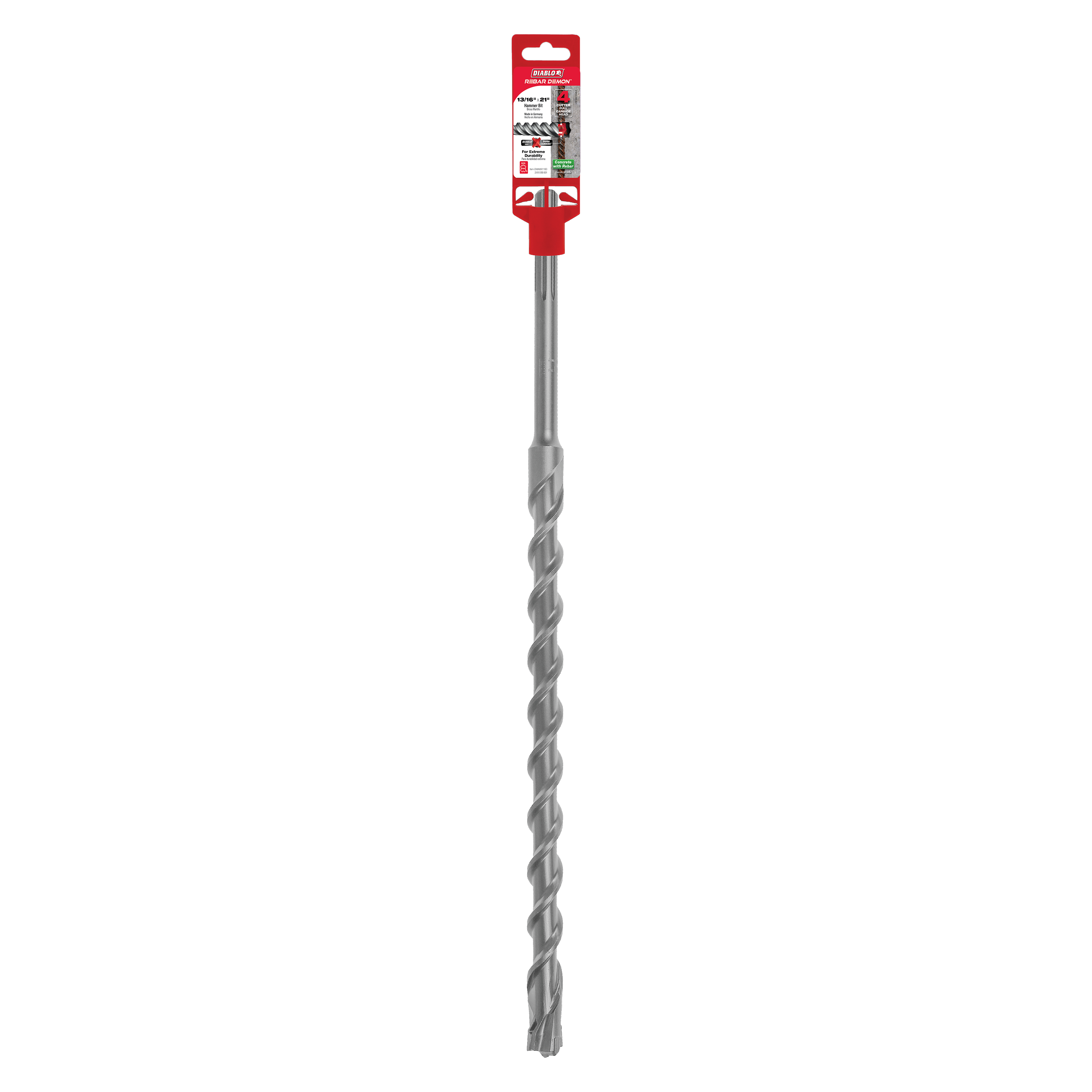 Diablo DMAMX1160 13/16" x 16" x 21" Rebar Demon™ SDS-Max 4-Cutter Full Carbide Head Hammer Drill Bit