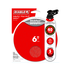 Diablo DCD060040P05G 6" 40-Grit StickFast™ ROS Sanding Discs (5-Pack)