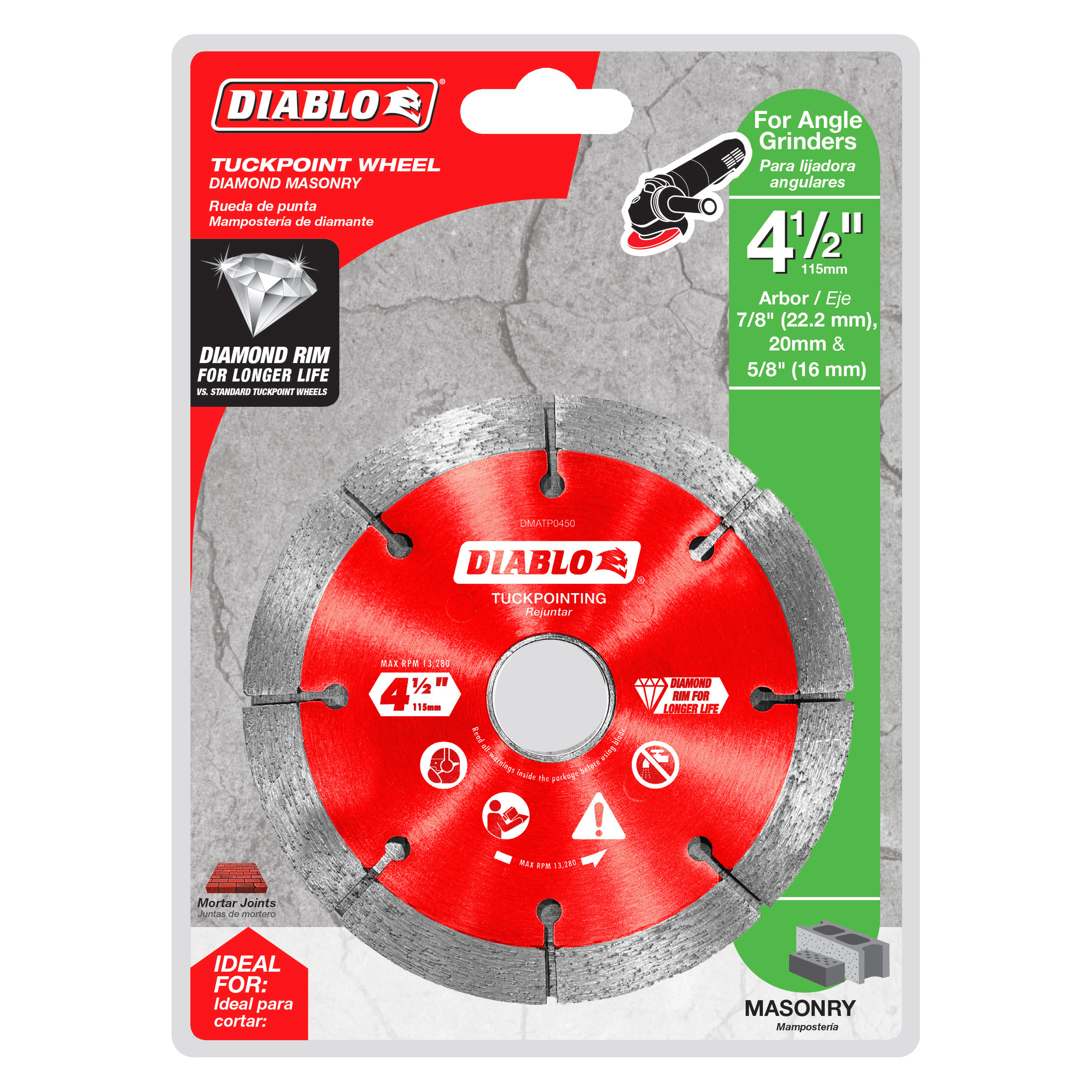 Diablo DMATP0450 4-1/2" Diamond Rim Tuck Point Masonry Disc