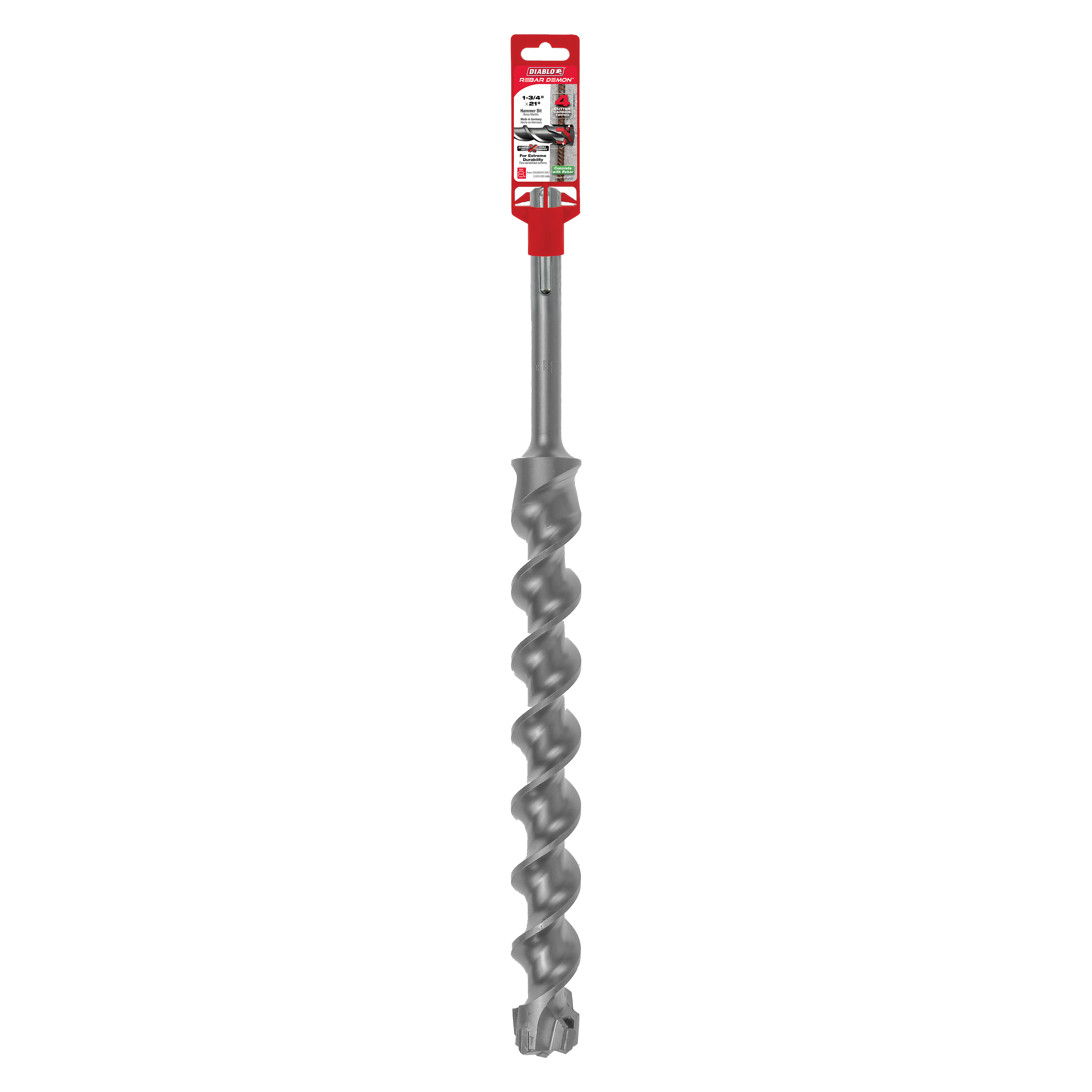 Diablo DMAMX1390 1-3/4" x 16" x 21" Rebar Demon™ SDS-Max 4-Cutter Carbide-Tipped Hammer Drill Bit