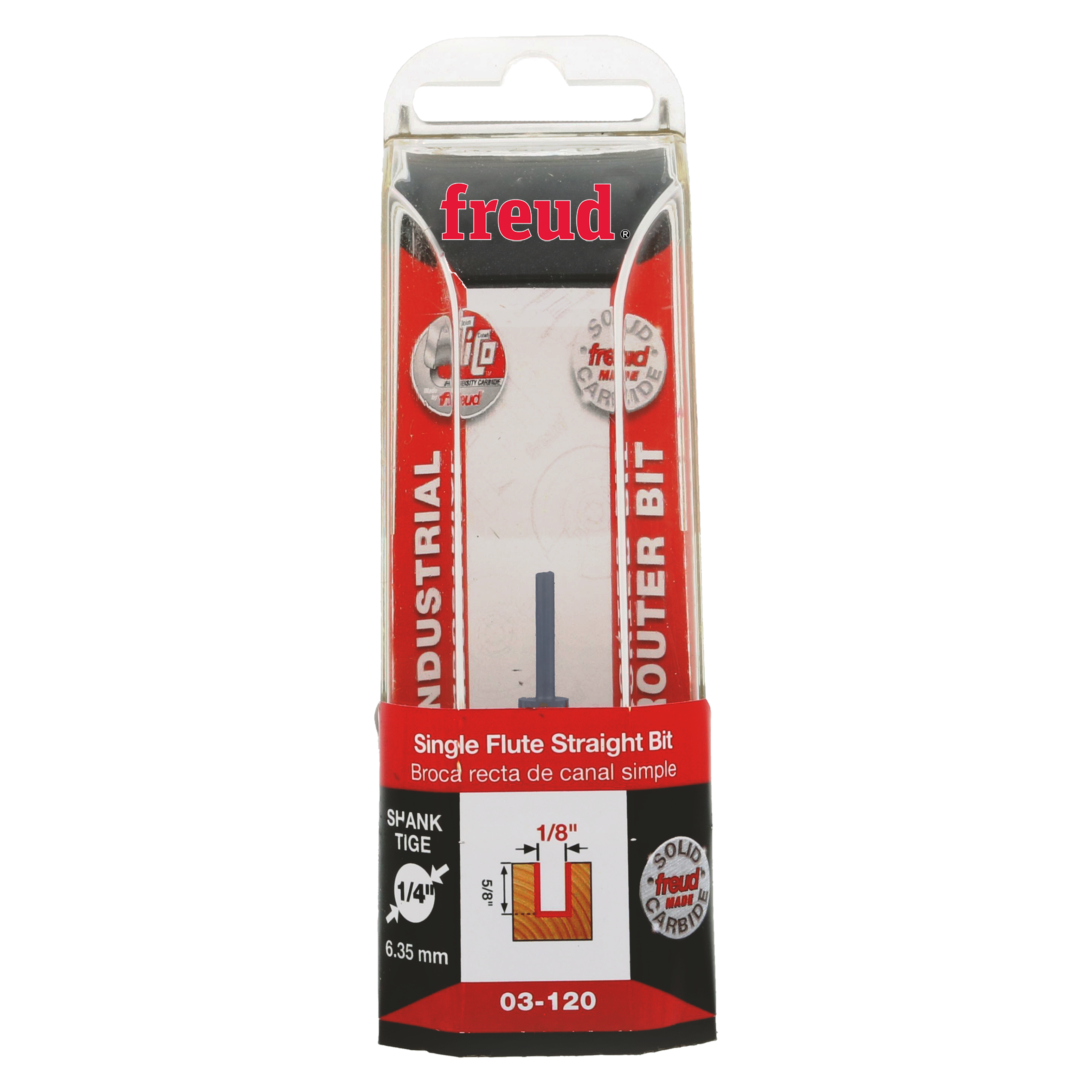 Freud 03-120 1/8" (Dia.) Single Flute Straight Bit
