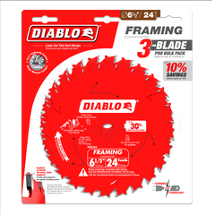 Diablo D0624X3 6-1/2" x 24-Tooth Framing Saw Blades for Wood (3-Pack)