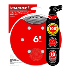 Diablo DCD060100H10G 6" 100 Grit (Medium)  ROS Hook & Lock™ Discs (10-Pack)