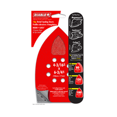 Diablo DCTDETVGPH10G 4-3/16" x 6-3/4" Assorted Hook & Lock™ MegaMouse Detail Sanding Sheets (10-Pack)