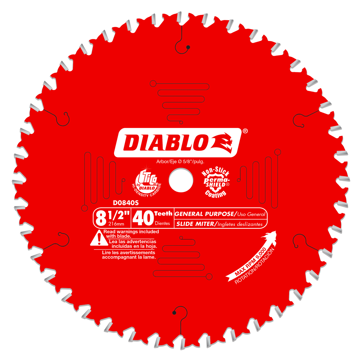 Diablo D0840S 8-1/2" x 40-Teeth General Purpose Saw Blade for Wood