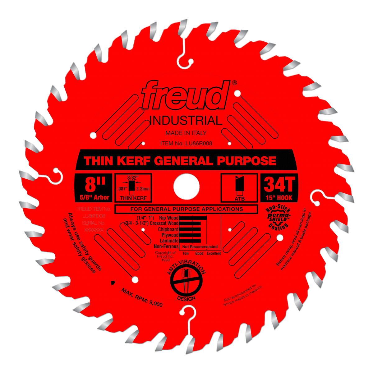 Freud LU86R008 8" Thin Kerf General Purpose Blade