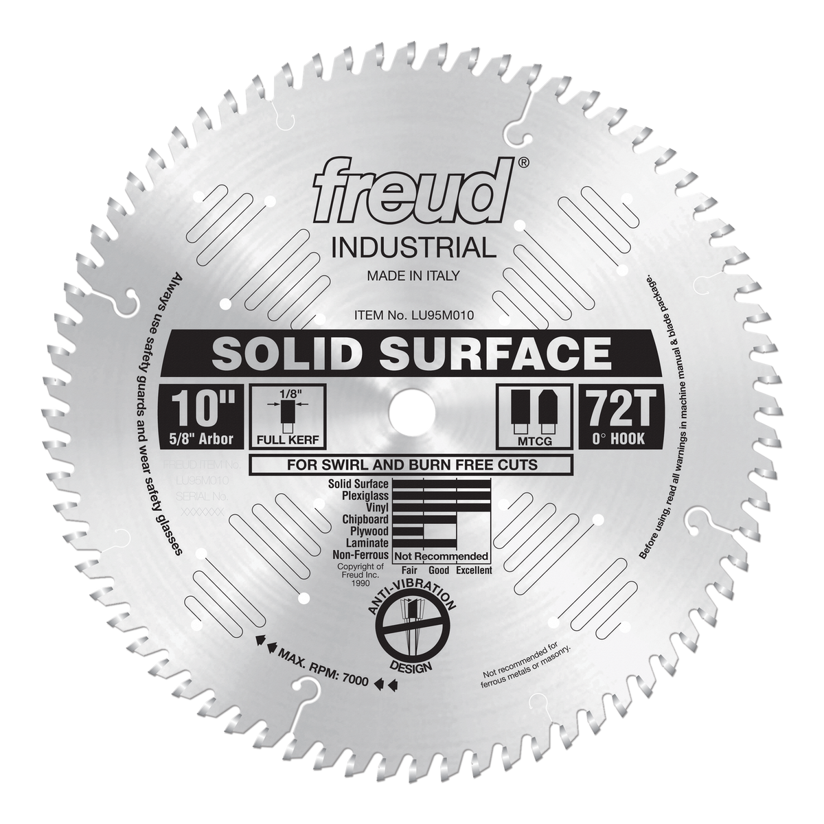 Freud LU95M010 10" Solid Surface Blade