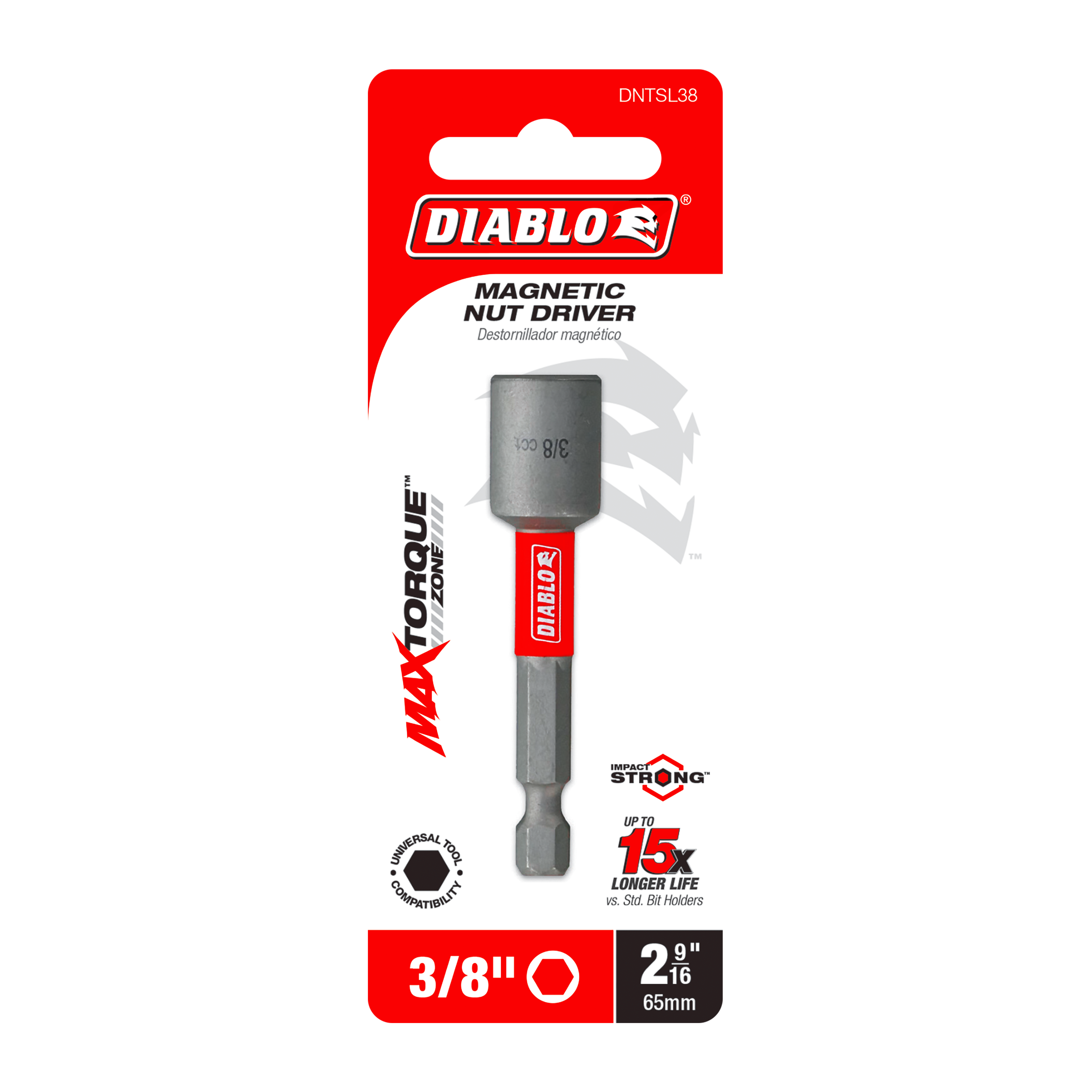 Diablo DNTSL38 3/8" x 2-9/16" Magnetic Nut Driver