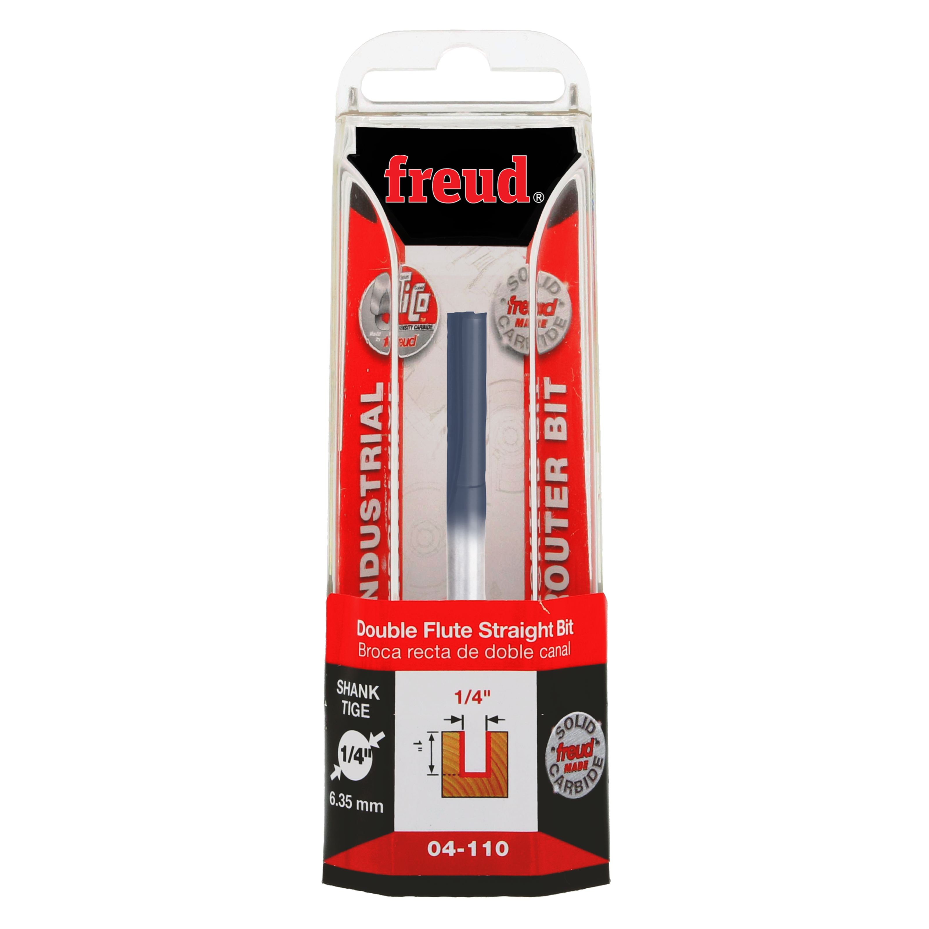 Freud 04-110 1/4" (Dia.) Double Flute Straight Bit