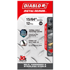 Diablo DMD1564JB 15/64" Metal Demon™ Drill Bits for Mild, Hardened and Stainless Steels