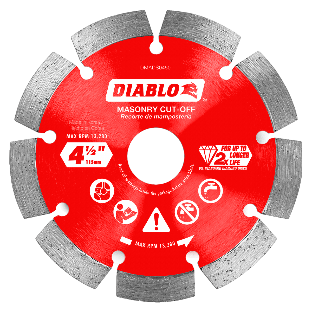 Diablo DMADS0450 4-1/2" Diamond Segmented Masonry Cut-Off Blade