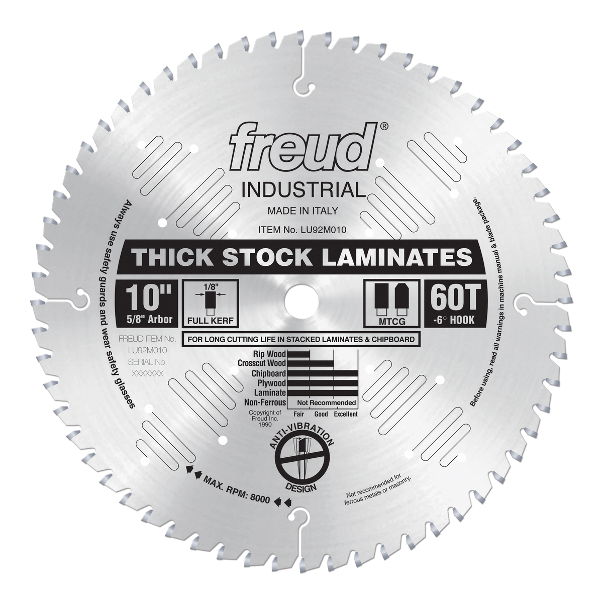 Freud LU92M010 10" Thick-Stock Laminate Blade