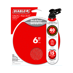 Diablo DCD060040P15G 6" 40-Grit StickFast™ ROS Sanding Discs (15-Pack)