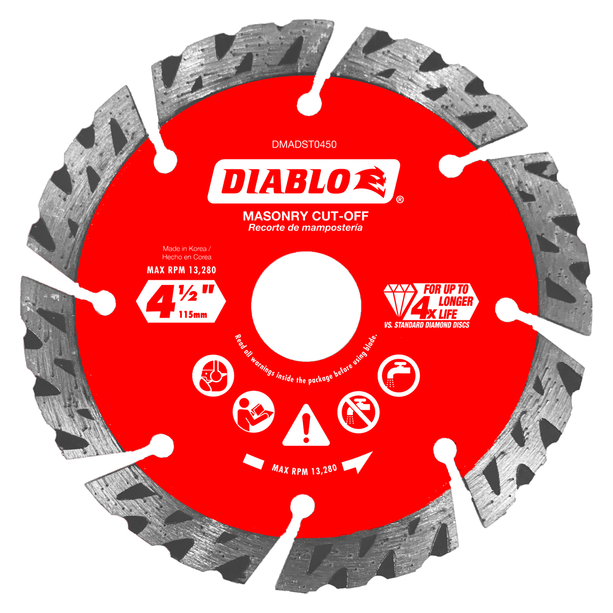 Diablo DMADST0450 4-1/2" Diamond Segmented Turbo Masonry Cut-Off Blade