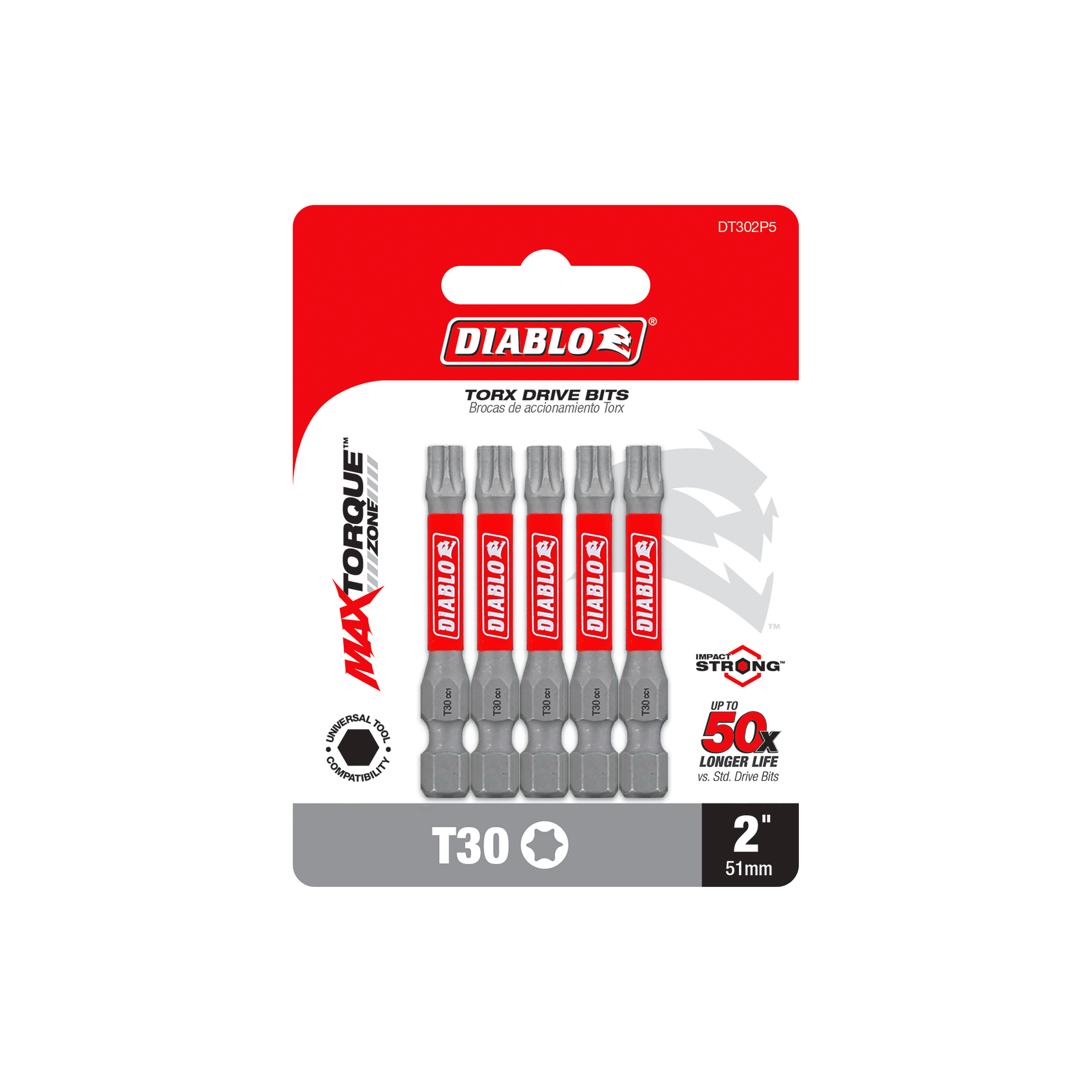 Diablo DT302P5 2" #30 Torx Drive Bits (5-Pack)