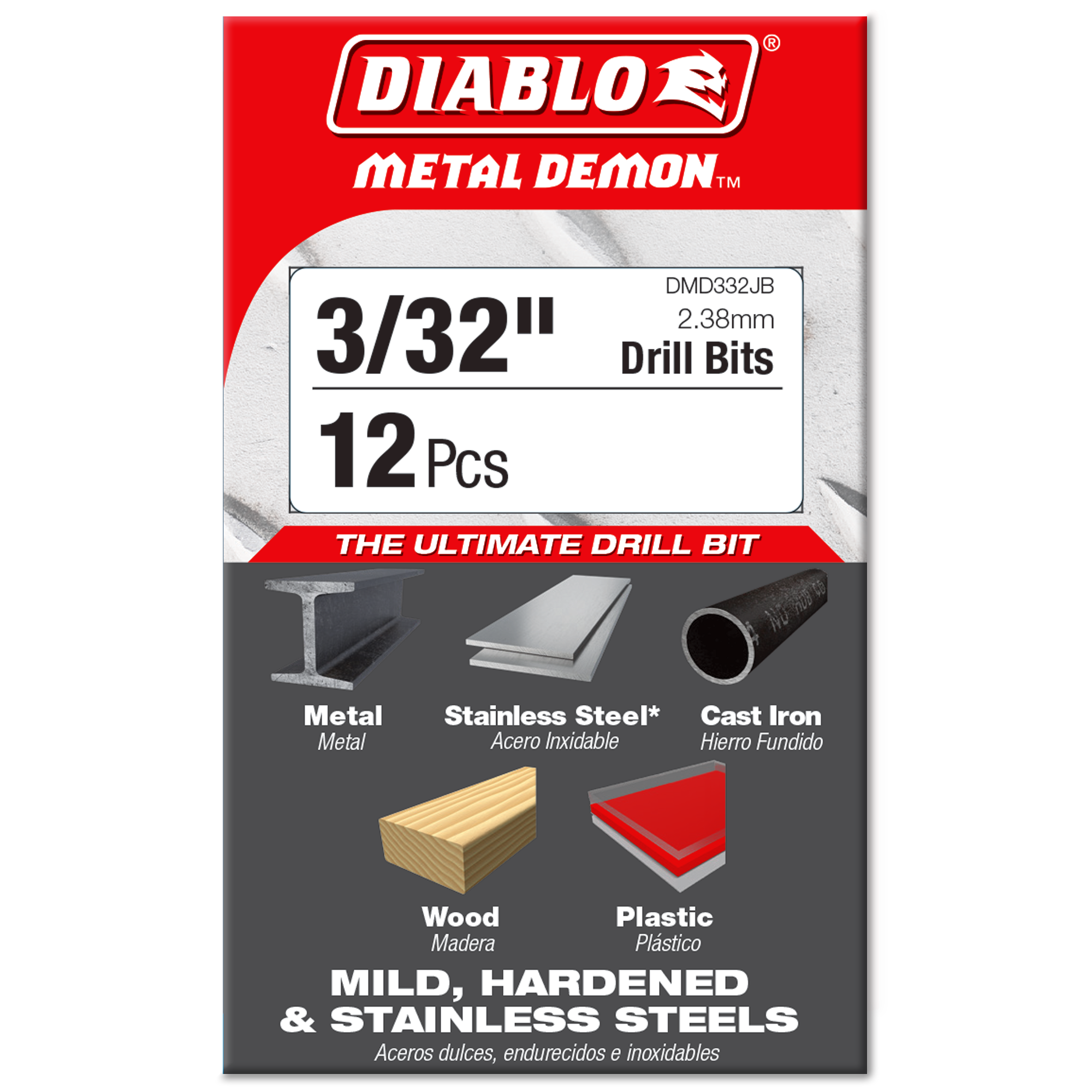 Diablo DMD332JB 3/32" Metal Demon™ Drill Bit for Mild, Hardened and Stainless Steels