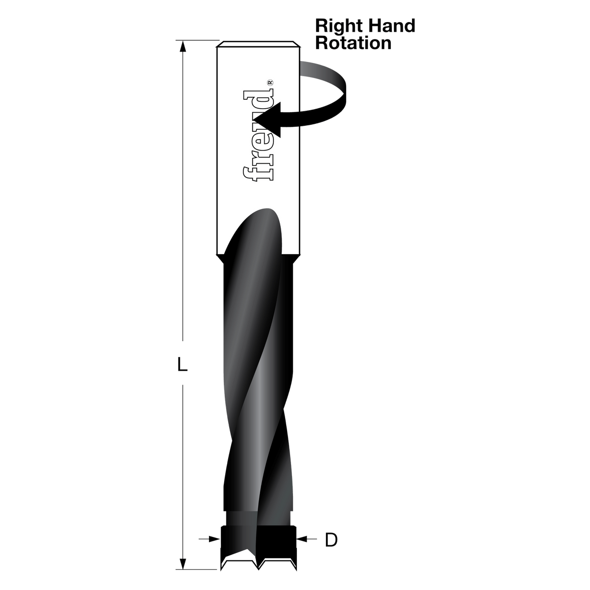 Freud BP12057R 12 mm (Dia.) Brad Point Bit