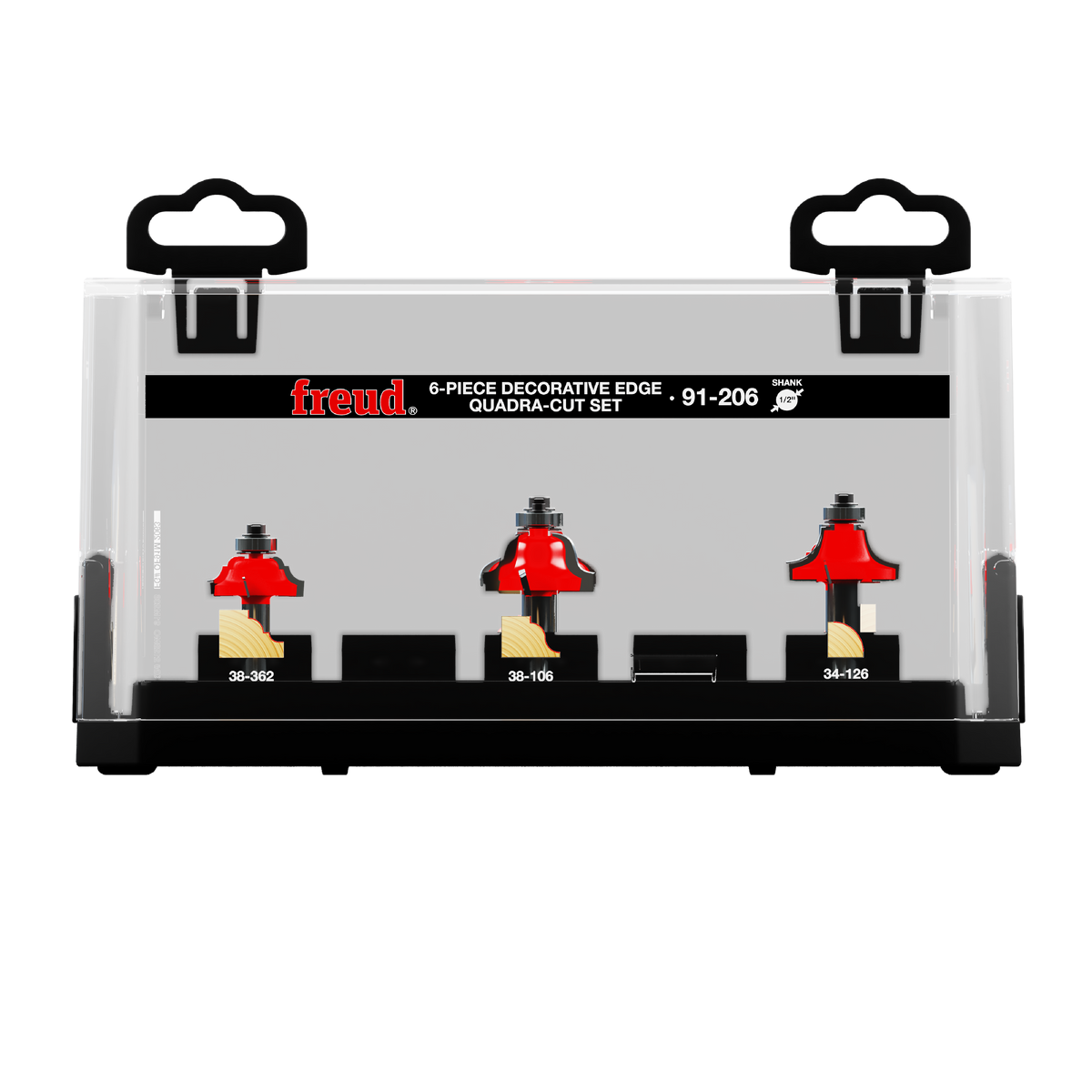 Freud 91-206 6 Piece Decorative Edge Quadra-Cut™ Router Bit Set