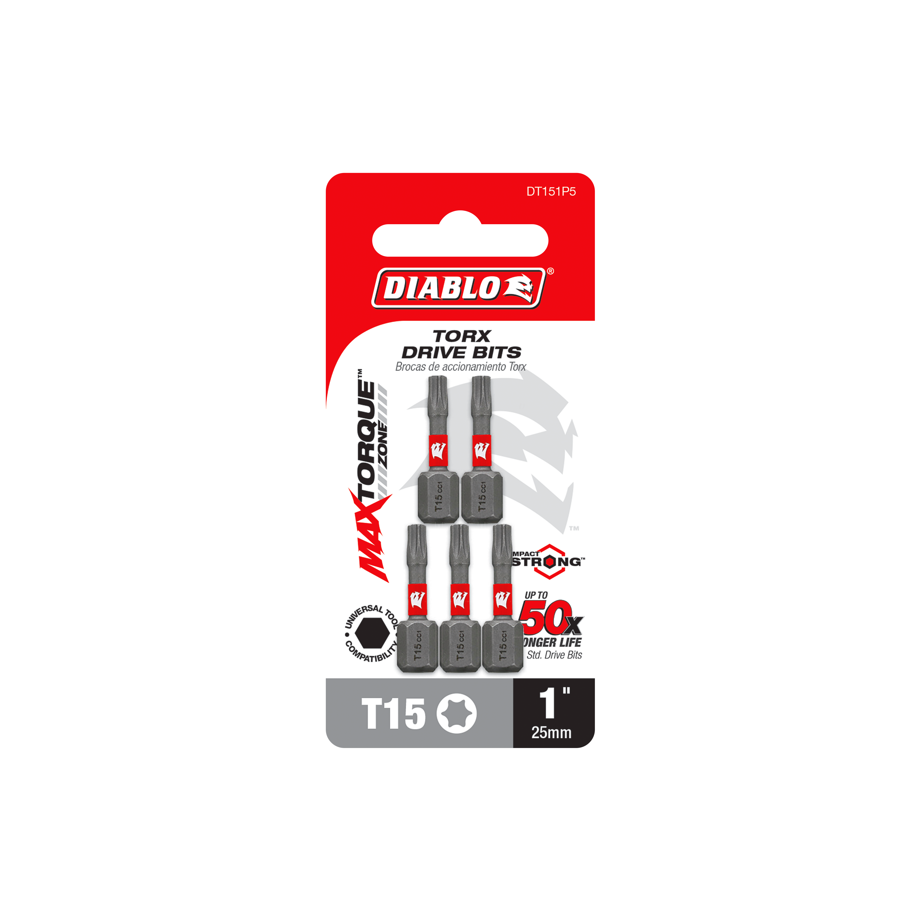 Diablo DT151P5 1" #15 Torx Drive Bits (5-Pack)