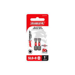 Diablo DSL681P2 1" SL6-8 Slotted Drive Bits (2-Pack)