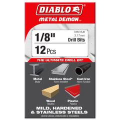Diablo DMD18JB 1/8" Metal Demon™ Drill Bit for Mild, Hardened and Stainless Steels