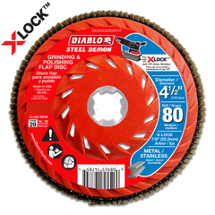 Diablo DCX045080X03F 4-1/2" 80-Grit X-LOCK Steel Demon™ Flap Discs for Metal (3-Pack)