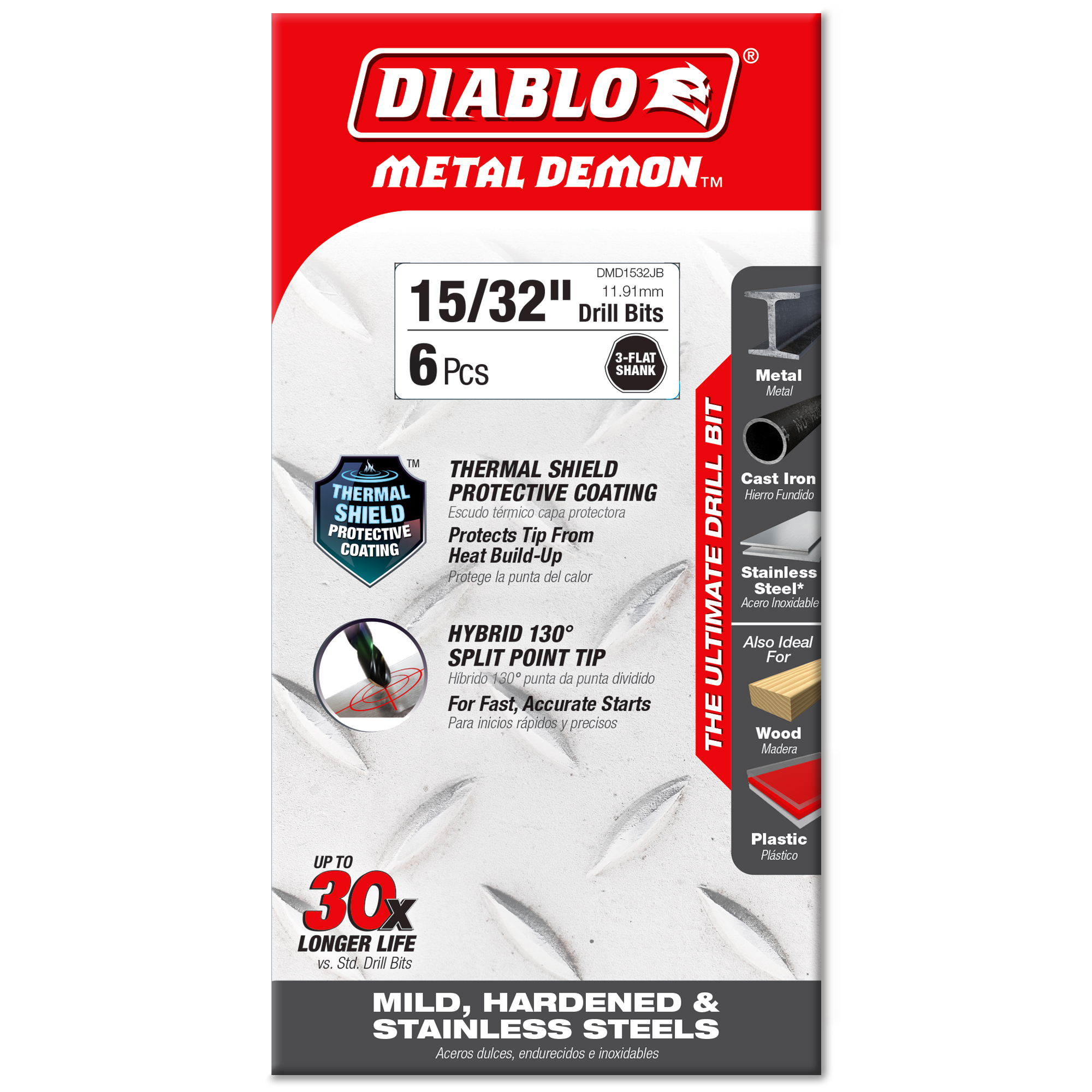 Diablo DMD1532JB 15/32" Metal Demon™ Drill Bits for Mild, Hardened and Stainless Steels