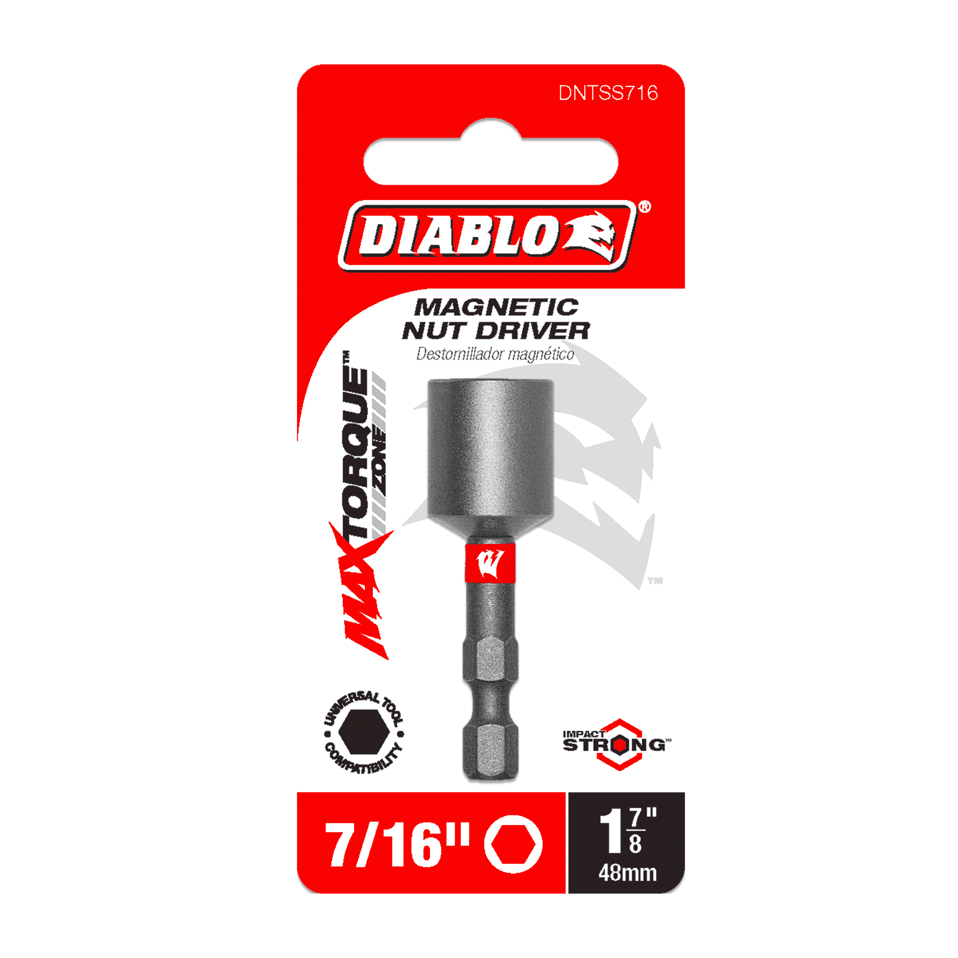 Diablo DNTSS716 7/16" x 1-7/8" Magnetic Nut Driver