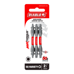 Diablo DDESQV25-S3 2-1/2" Assorted Double-Ended Square Drive Bits (3-Piece)