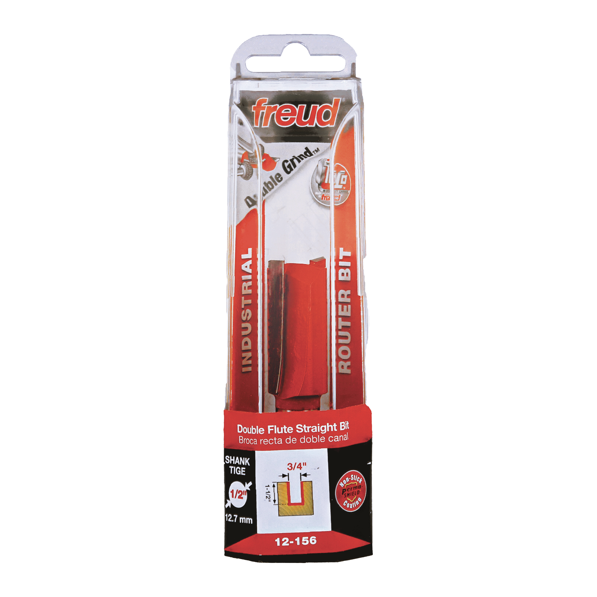 Freud 12-156 3/4" (Dia.) Double Flute Straight Bit (Eclipse Grind)