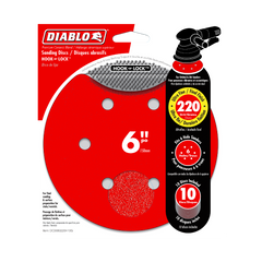 Diablo DCD060220H10G 6" 220-Grit Hook & Lock™ ROS Sanding Discs (10-Pack)