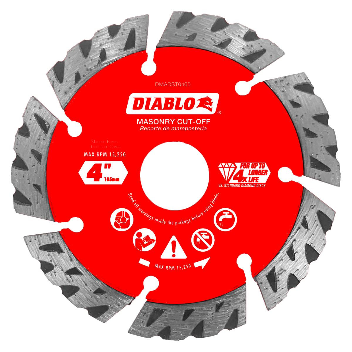 Diablo DMADST0400 4" Diamond Segmented Turbo Masonry Cut-Off Blade