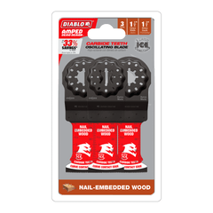 Diablo DOS125CW3 1-1/4" Diablo AMPED™ Demo Demon™ Starlock Carbide Teeth Oscillating Blades for Nail-Embedded Wood (3-Pack)