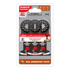 Diablo DOS175BW3 1-3/4" Diablo Demo Demon™ Starlock Bi-Metal Oscillating Blades for Nail-Embedded Wood (3-Pack)